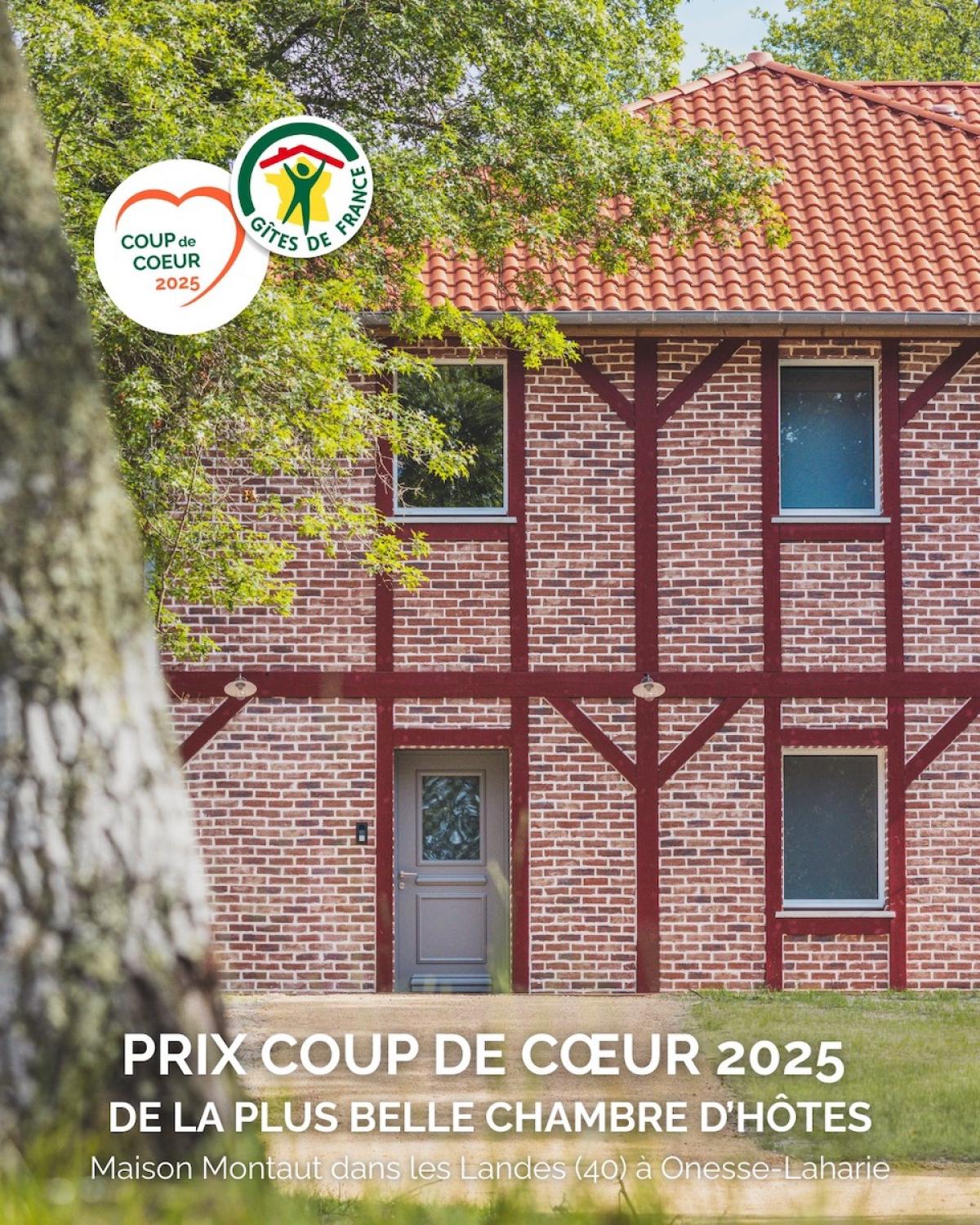 Prix Coup de Coeur 2025 - Maison Montaut - Chambres d'hôtes Landes - Onesse-Laharie